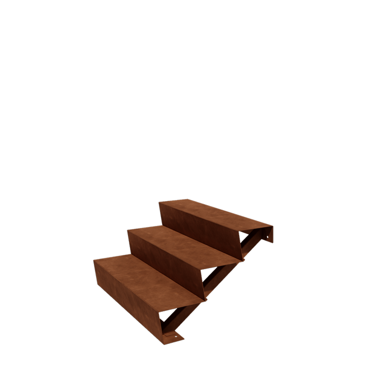 Corten plieno lauko laiptai New York 3 laipteliai (plotis 100 cm)