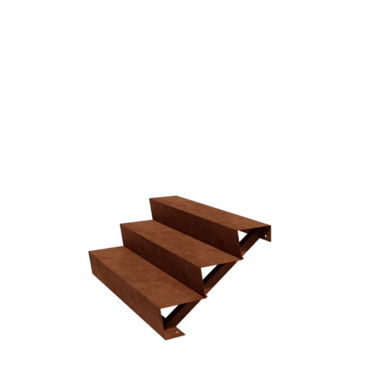 Corten plieno lauko laiptai New York 3 laipteliai (plotis 120 cm)