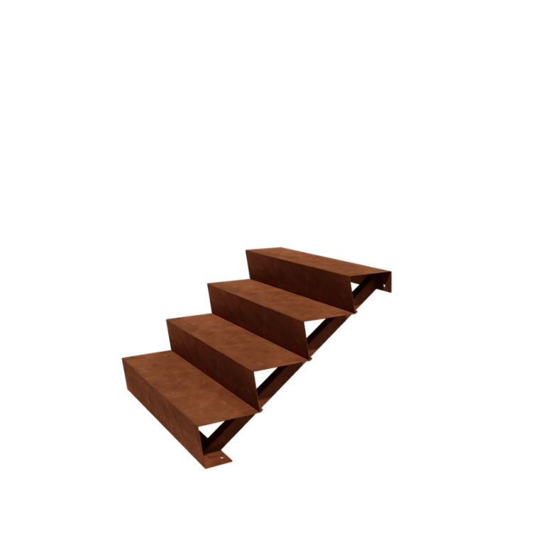 Corten plieno lauko laiptai New York 4 laipteliai (plotis 100 cm)
