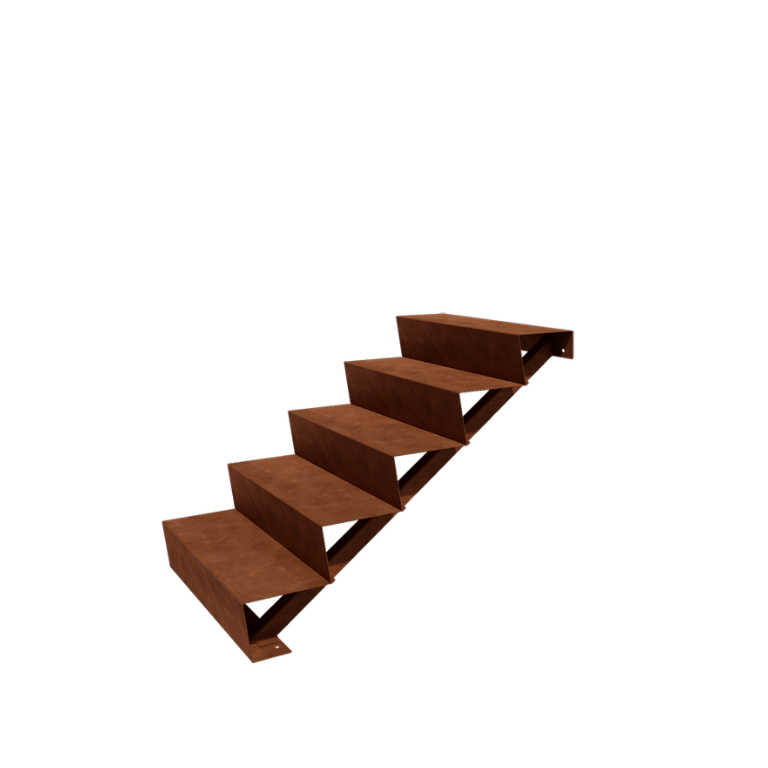 Corten plieno lauko laiptas - 5-pakopa - 48 x 80 x 85 cm