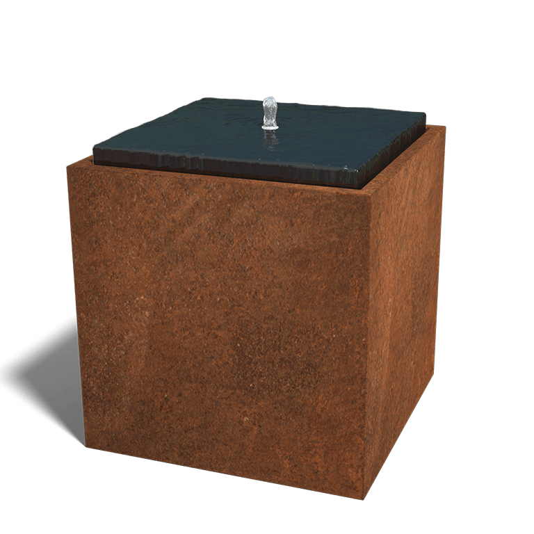 Corten plieno vandens ornamentas 80 x 80 x 80 cm