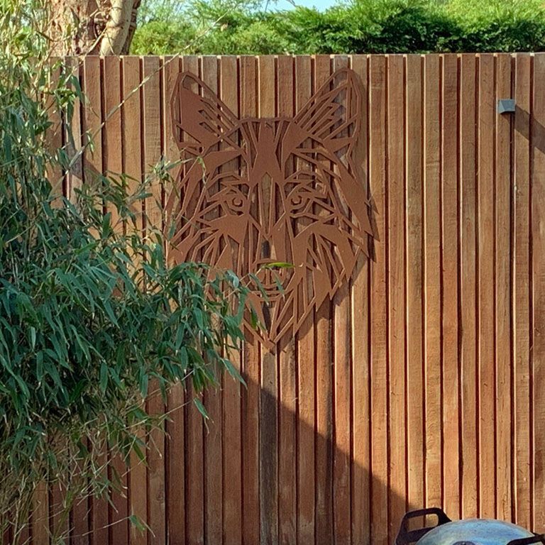 Corten plieno sienų dekoracijos Vilkas 1.0
