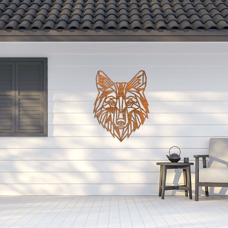 Corten plieno sienų dekoracijos Vilkas 1.0