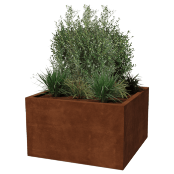Suvirintas corten plieno lauko vazonas Montana 100 x 100 x 60 cm