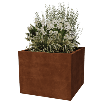Suvirintas corten plieno lauko vazonas Montana 100 x 100 x 80 cm