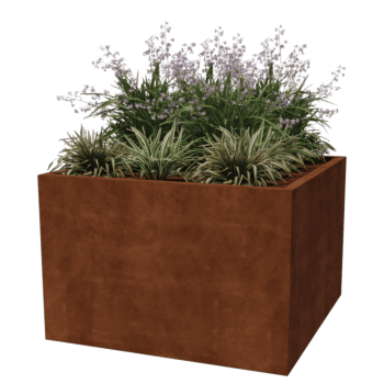 Suvirintas corten plieno lauko vazonas Montana 120 x 120 x 80 cm