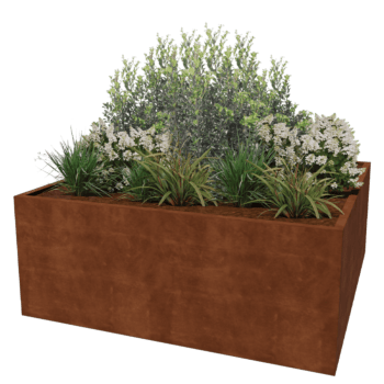 Suvirintas corten plieno lauko vazonas Montana 200 x 200 x 80 cm
