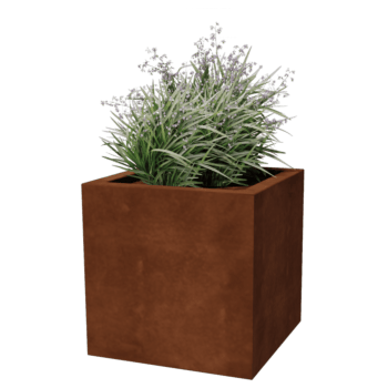 Suvirintas corten plieno lauko vazonas Montana 50 x 50 x 50 cm