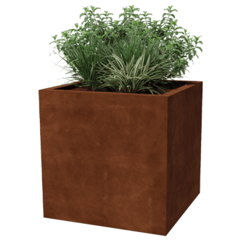 Suvirintas corten plieno lauko vazonas Montana 70 x 70 x 70 cm