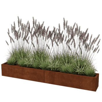 Corten plieno lauko vazonas Texas xxl 240 x 30 cm