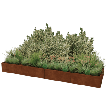 Corten plieno lauko vazonas Texas xxl 320 x 100 cm
