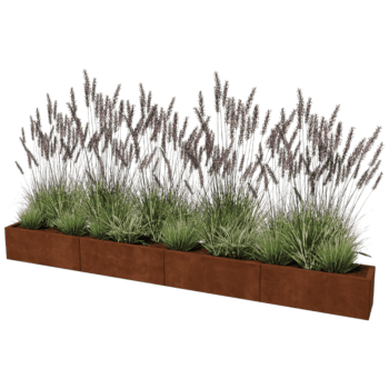 Corten plieno lauko vazonas Texas xxl 320 x 30 cm