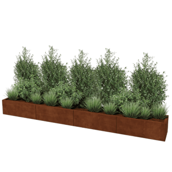Corten plieno lauko vazonas Texas xxl 320 x 40 cm