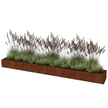 Corten plieno lauko vazonas Texas xxl 400 x 50 cm