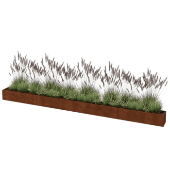Corten plieno lauko vazonas Texas xxl 480 x 30 cm
