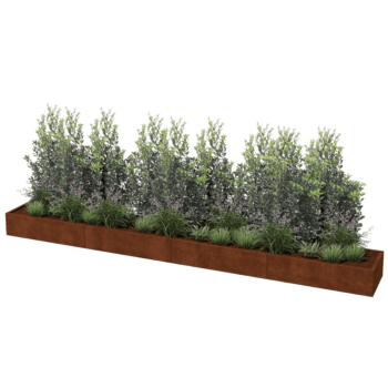 Corten plieno lauko vazonas Texas xxl 480 x 60 cm