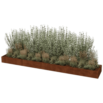 Corten plieno lauko vazonas Texas xxl 480 x 80 cm