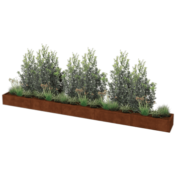 Corten plieno lauko vazonas Texas xxl 500 x 50 cm