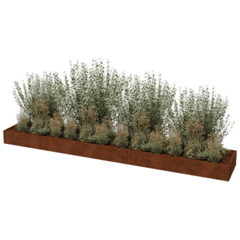 Corten plieno lauko vazonas Texas xxl 500 x 80 cm