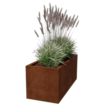 Suvirintas corten plieno lauko vazonas Montana 120 x 50 x 50 cm