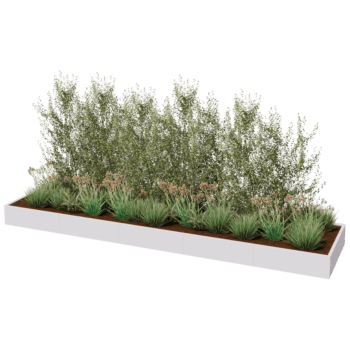 Milteliniu būdu dengtas plieninis lauko vazonas Texas xxl 500 x 120 cm