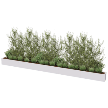 Milteliniu būdu dengtas plieninis lauko vazonas Texas xxl 500 x 30 cm