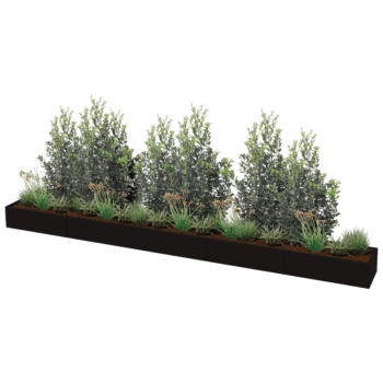 Milteliniu būdu dengtas plieninis lauko vazonas Texas xxl 500 x 50 cm