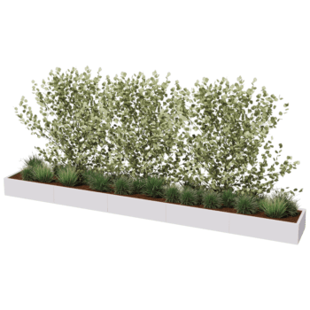 Milteliniu būdu dengtas plieninis lauko vazonas Texas xxl 500 x 60 cm