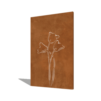 Corten plieno sodo plokštė tulpė simetriškas 120 x 6 x 190 cm