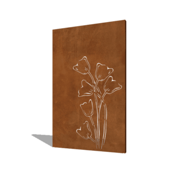Corten plieno sodo plokštė tulpė asimetriškas 120 x 6 x 190 cm