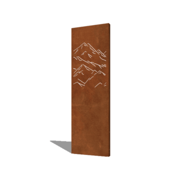 Corten plieno sodo plokštė kalnai kompozicija 3 60 x 6 x 190 cm