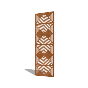 Corten plieno sodo plokštė linijos kompozicija 3 60 x 6 x 190 cm