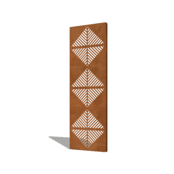 Corten plieno sodo plokštė linijos kompozicija 4 60 x 6 x 190 cm