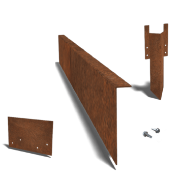 Corten plieno sodo apvadai kampu 12 cm komplektas 15 metrų