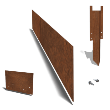 Corten plieno sodo apvadai tiesus 25 cm komplektas 15 metrų