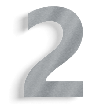 Nerūdijančio plieno namo numeris 2 - 15 cm