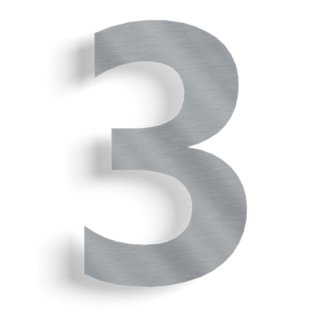 Nerūdijančio plieno namo numeris 3 - 15 cm