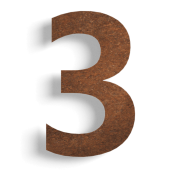 Corten plieno namo numeris 3 - 15 cm