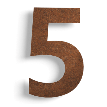 Corten plieno namo numeris 5 - 15 cm