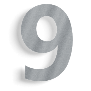 Nerūdijančio plieno namo numeris 9 - 15 cm