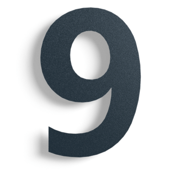 Nerūdijančio plieno namo numeris Juoda 9 - 80 cm