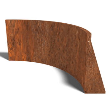 Corten plieno atraminė sienelė vidinis išlinkis 100 x 100 cm (aukštis 60 cm)