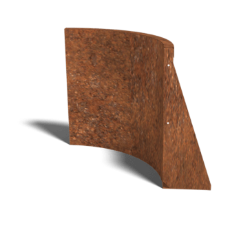 Corten plieno atraminė sienelė vidinis išlinkis 50 x 50 cm (aukštis 60 cm)