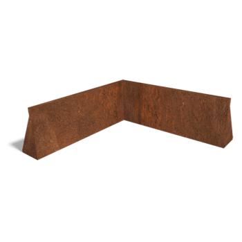 Corten plieno atraminė sienelė vidinis kampas 100 x 100 cm (aukštis 40 cm)