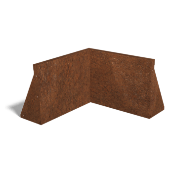 Corten plieno atraminė sienelė vidinis kampas 50 x 50 cm (aukštis 40 cm)