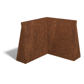 Corten plieno atraminė sienelė vidinis kampas 50 x 50 cm (aukštis 60 cm)