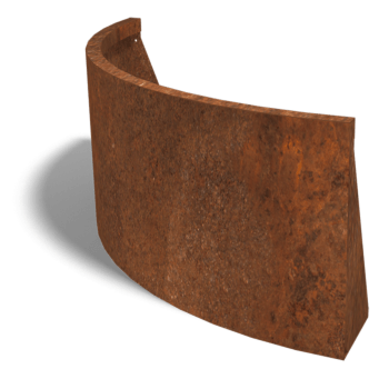 Corten plieno atraminė sienelė išorinis išlinkis 100 x 100 cm (aukštis 50 cm)