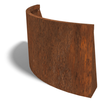 Corten plieno atraminė sienelė išorinis išlinkis 100 x 100 cm (aukštis 60 cm)