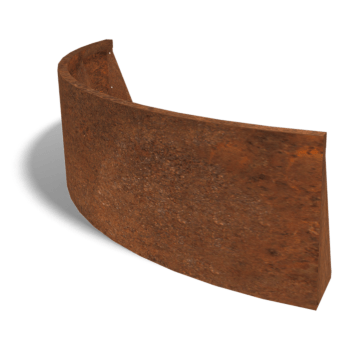 Corten plieno atraminė sienelė išorinis išlinkis 150 x 150 cm (aukštis 50 cm)