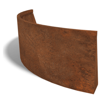 Corten plieno atraminė sienelė išorinis išlinkis 150 x 150 cm (aukštis 60 cm)